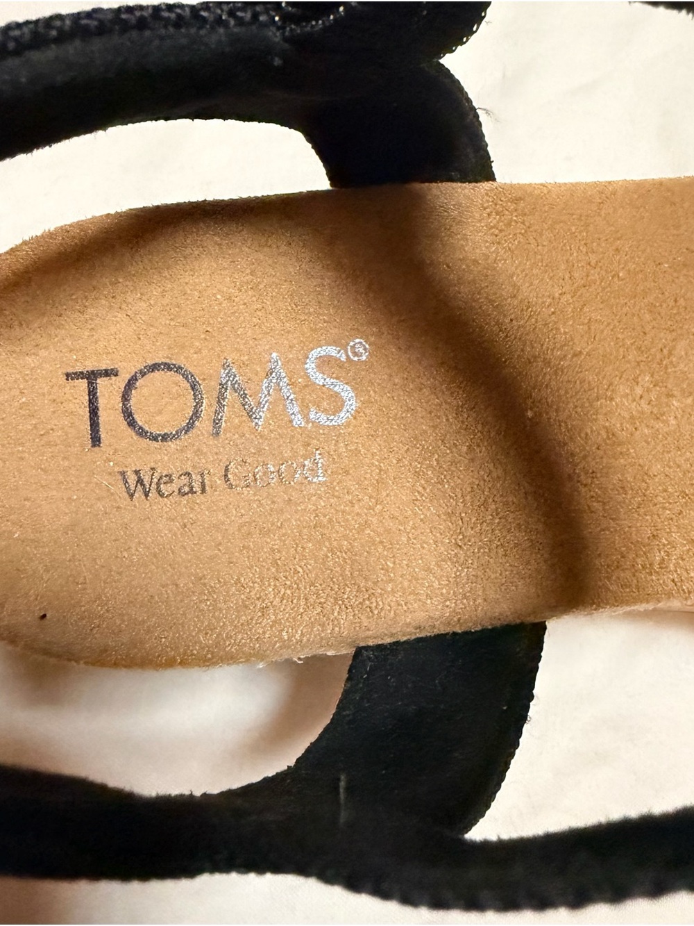 Toms Diana Sandal Black Canvas Wedge Sandals - Picture 3 of 6